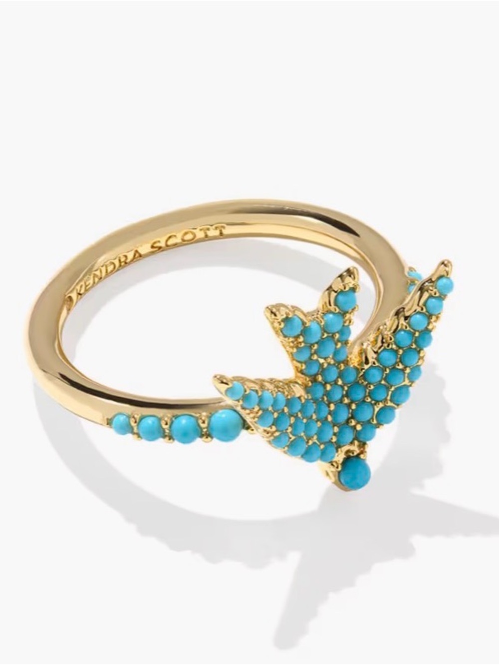 Kendra Scott Melody Bird Gold Cocktail Ring size 6-NWT